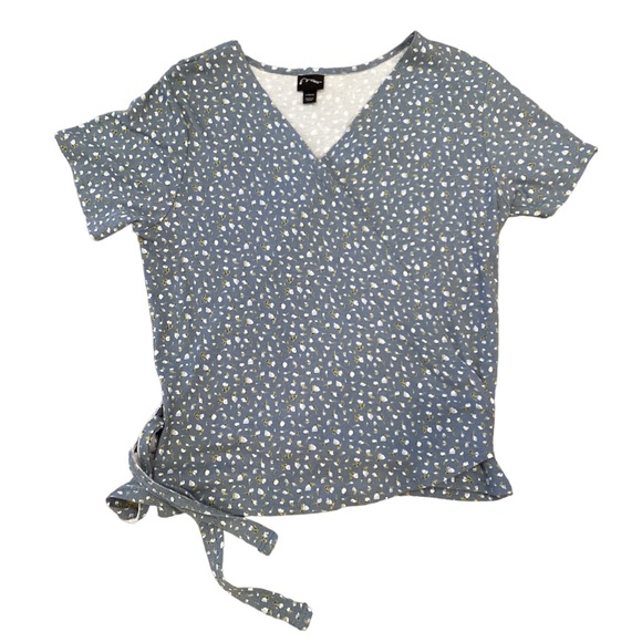art class Other - Art Class blue floral wrap around tie short sleeve shirt spring | girls L 10/12